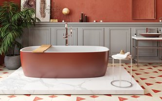 цветная отдельностоящая каменная ванна Coletta-Oxide-Red